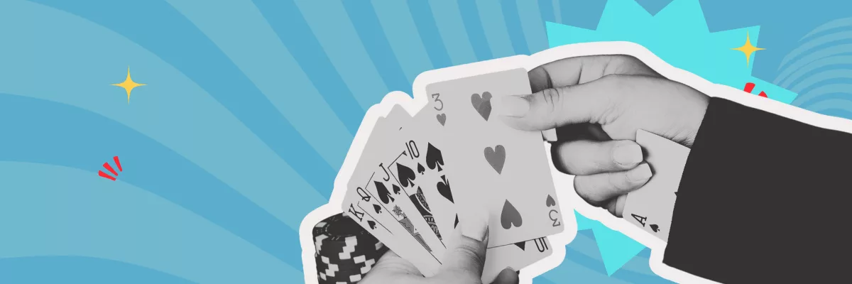 TUUMT Ep 48 banner. Hands with cards.