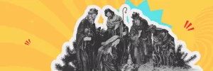 TUUMT Banner for Christmas episode 2025. A nativity scene.