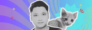 TUUMT episode 56 banner: Luke Brofar with Bor. Francis Monterde's cat