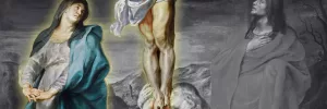 The Blessed Virgin Mary standing at the foot of the cross (Original painting by Van Dyck)