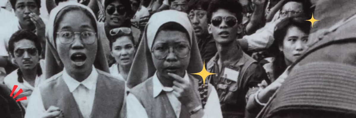 EDSA People Power picture of two DSP nuns
