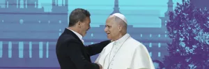 Celebrity/Director Antonio Banderas greets the Holy Father Pope Leo XIV in Madrid